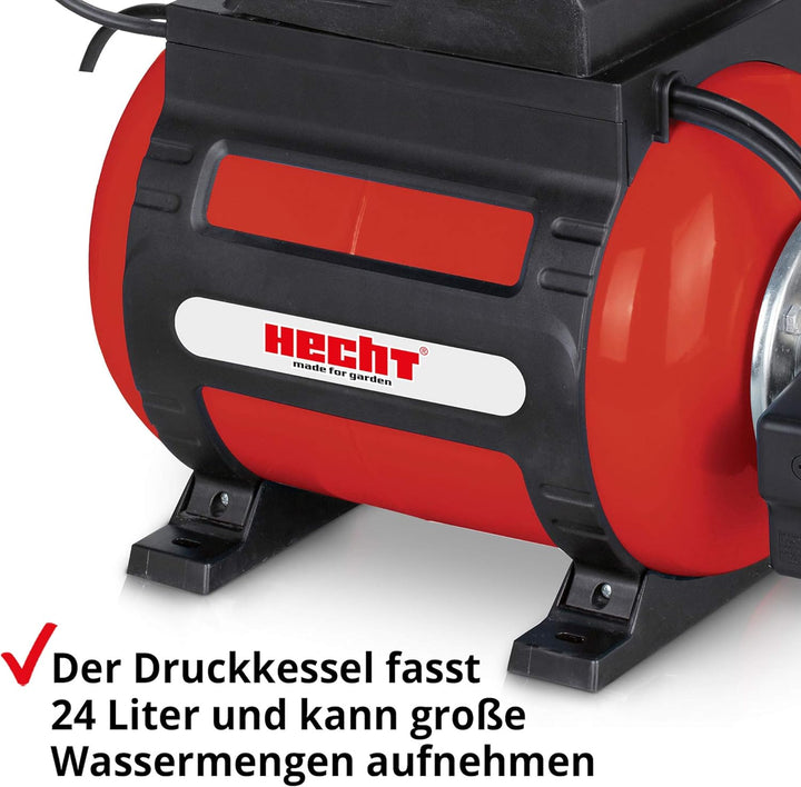 HECHT Hauswasserwerk (Brandneu) – 1100 Watt – Wasserpumpe – max. 8 m selbstansaugend – max. 4,5 bar