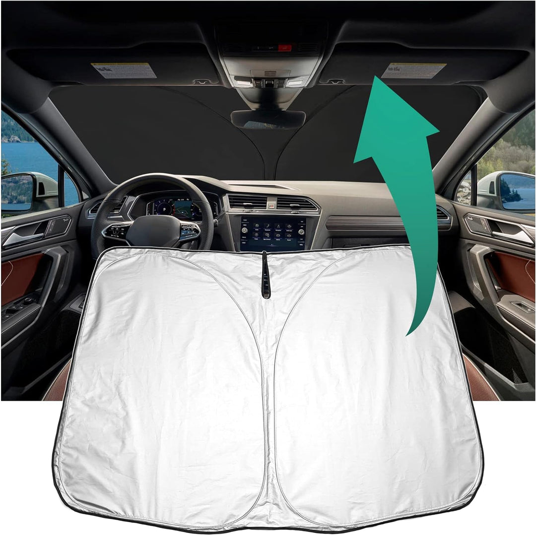 YEE PIN Sonnenschirm Auto kompatibel mit Skoda Karoq 2017-2023，Faltbare Auto Sonnenschutz Karoq Fron