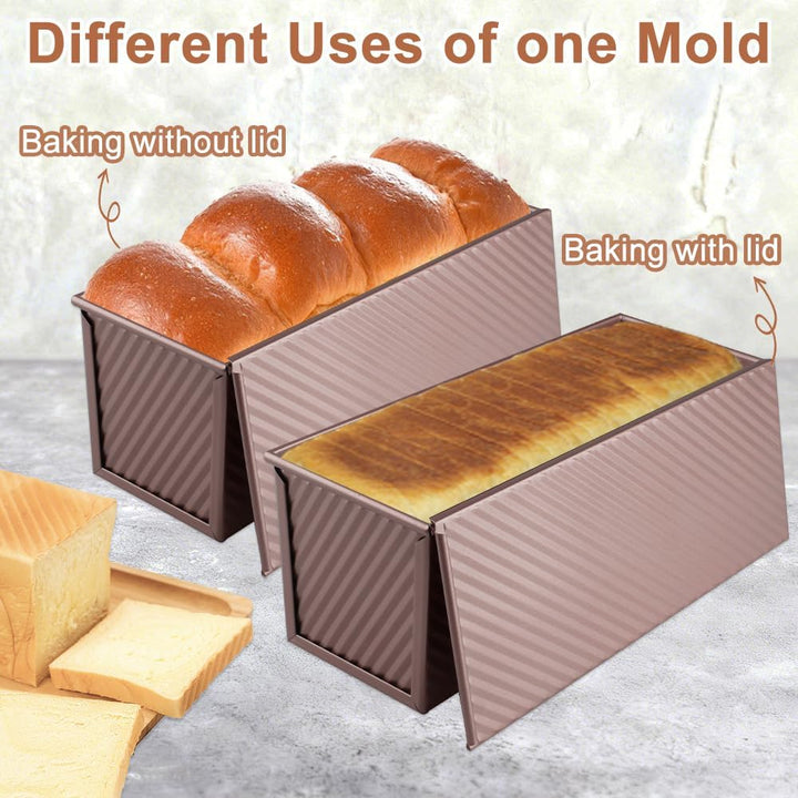 Toastbrot Backform Mit Deckel 1000g Teig Antihaft Kastenform Mit Deckel, Roségold Brotbackform Mit d