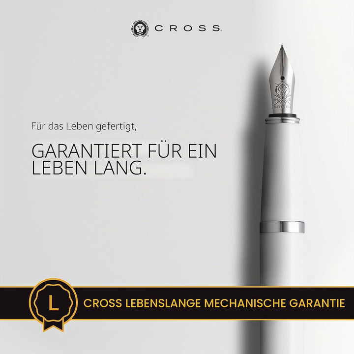 Cross Bailey Light Füllfederhalter (Federstärke F, inkl. Geschenkverpackung) Weiss F-Feder - fein We