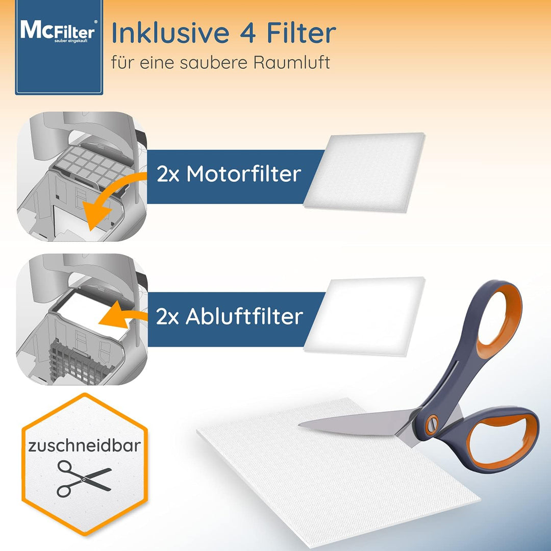 McFilter | 20 Staubsaugerbeutel Alternative für Beutel Swirl M40 / M49, Staubbeutel inkl. Mikrofilte