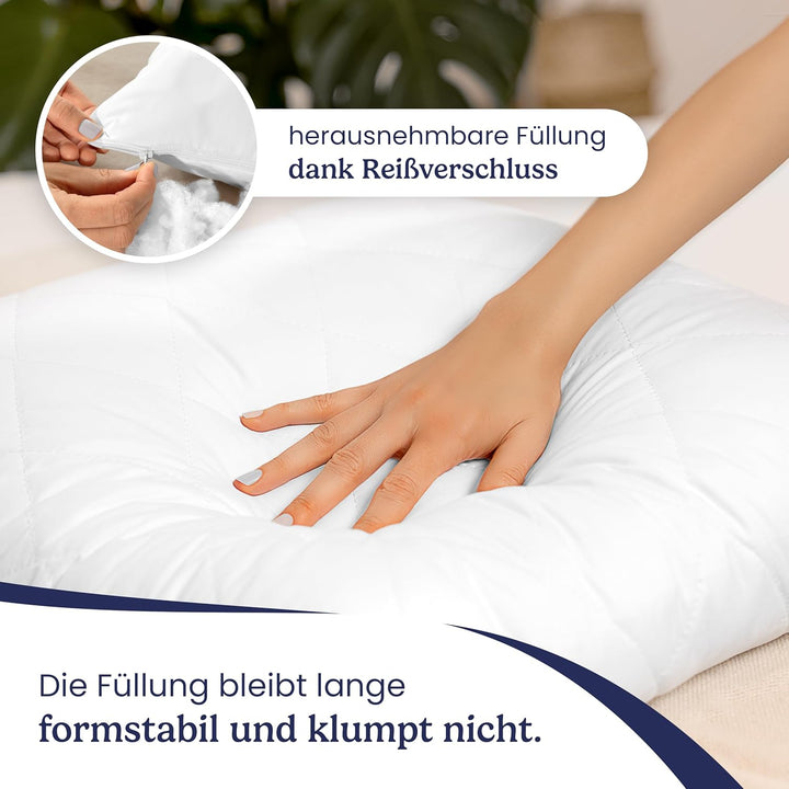 Gentle North Kopfkissen (60x60 cm gross) - 4er Set Kissen für Bett und als Dekokissen - Mit Reissver