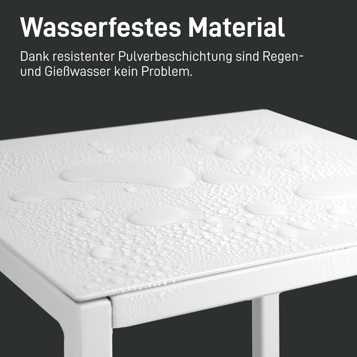 Natural Goods Berlin 1x Blumenständer Metall Weiss 90 cm - Eckiger Deko Pflanzenständer - Blumenhock