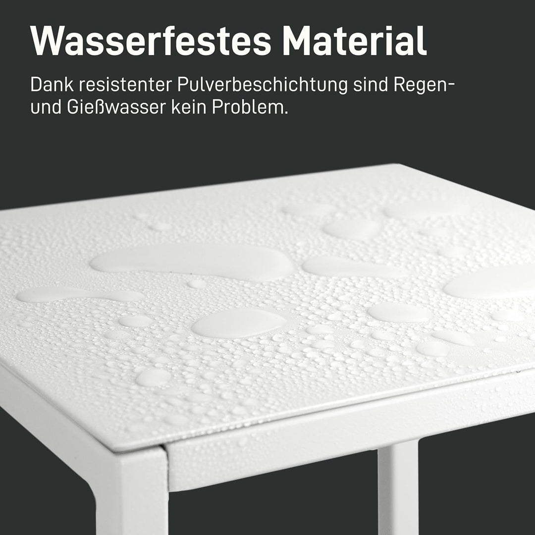 Natural Goods Berlin 1x Blumenständer Metall Weiss 50 cm - Eckiger Deko Pflanzenständer - Blumenhock