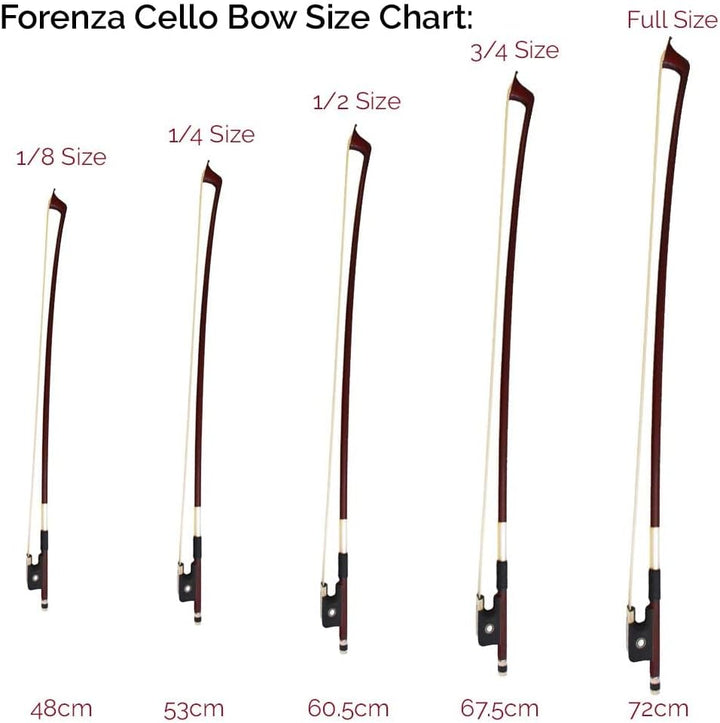 Forenza FA07COE Cello-Bogen, 1/2-Grösse Einzel 1/2 Grösse, Einzel 1/2 Grösse
