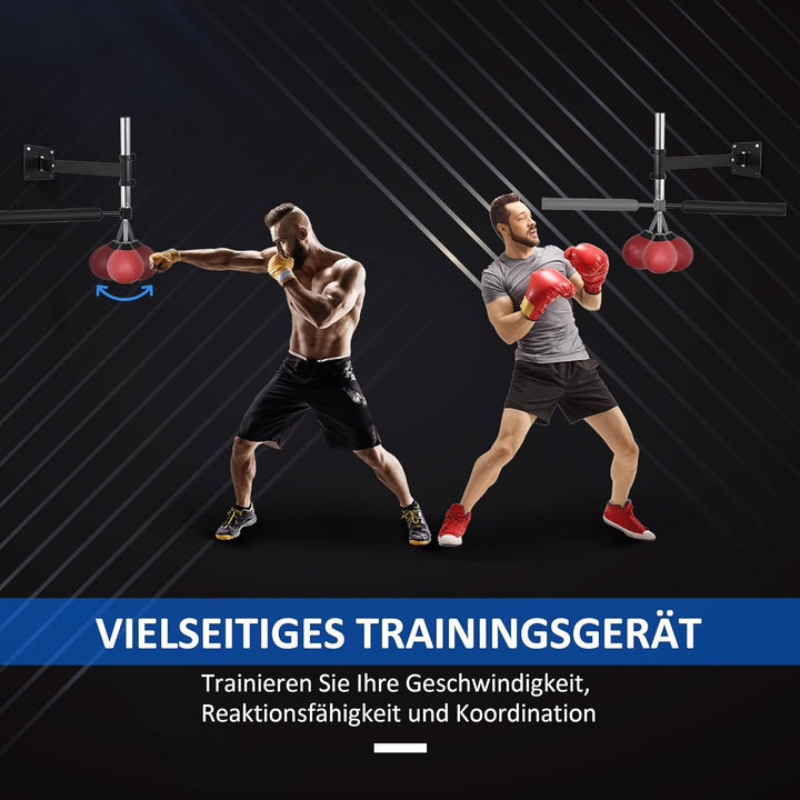 HOMCOM Boxgestell klappbar höhenverstellbar Boxtraining Wardhalterung mit drehbarer Reflexstange Spe