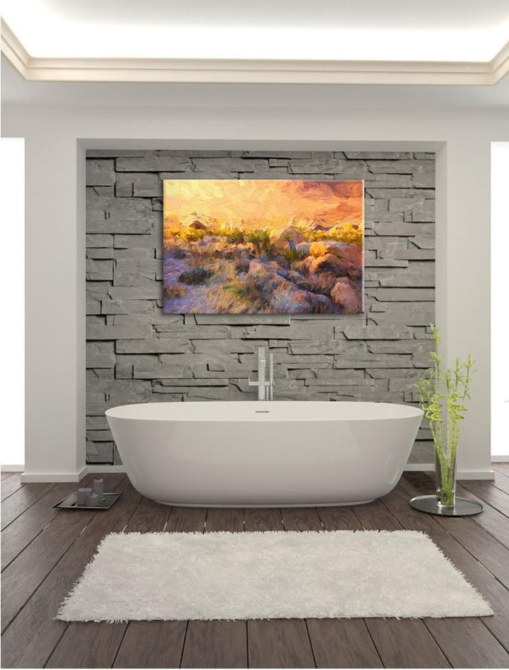 Pixxprint Joshua Wüste im Sonnenuntergang als Leinwandbild/Grösse: 100x70 / Wandbild/Kunstdruck/fert