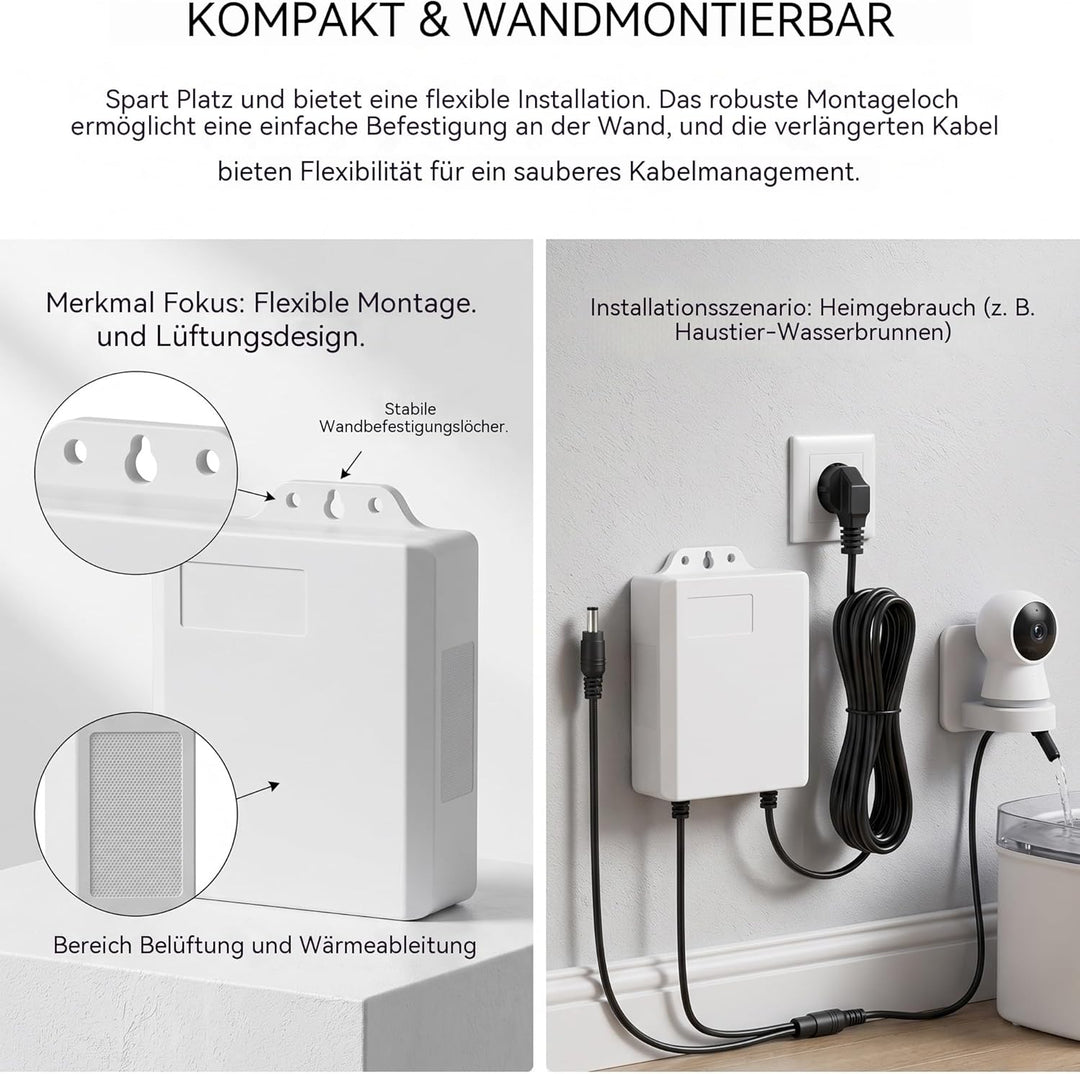 Mini UPS 12V 2A für WLAN Router und Glasfaser Modem, Unterbrechungsfreie Stromversorgung 5400mAh mit