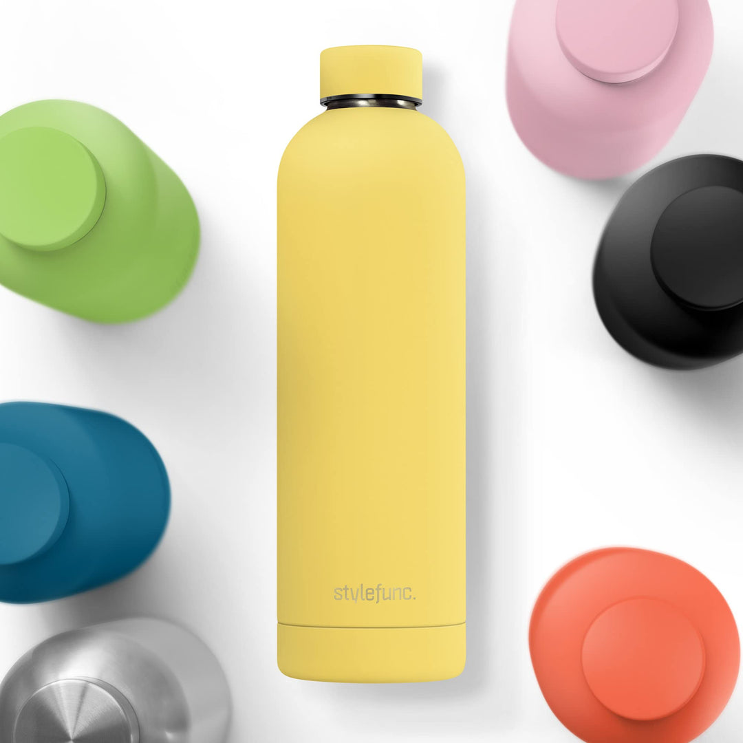 Edelstahl Trinkflasche "pure" | 500ml 750ml & 1l auslaufsichere Thermosflasche | Kohlensäure geeigne