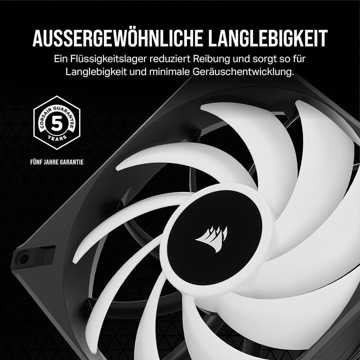 Corsair iCUE AF140 RGB ELITE 140 mm PWM Triple Fan Kit - Eight RGB LEDs Pro Fan - AirGuide Technolog