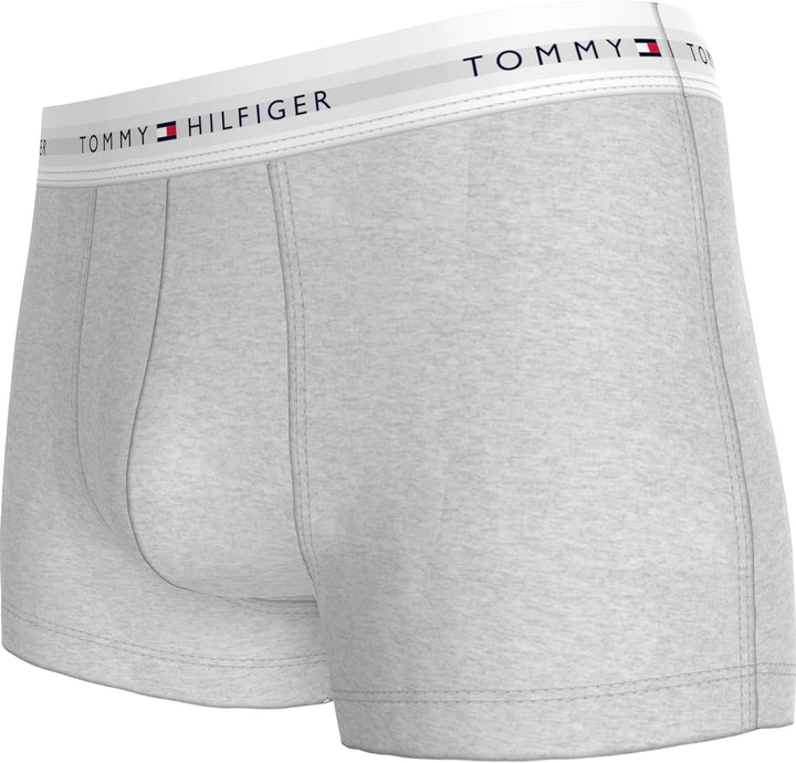 Tommy Hilfiger Herren 3er Pack Boxershorts Trunks mit Logobund M Pink (Ice Hthr/Mil Den/Swt Blu), M