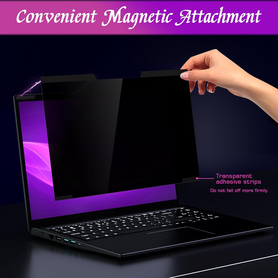 PYS Magnetischer Laptop Sichtschutz 14 Zoll (16:9 Aspekt) - Anti-Glare Blaulichtfilter, abnehmbarer