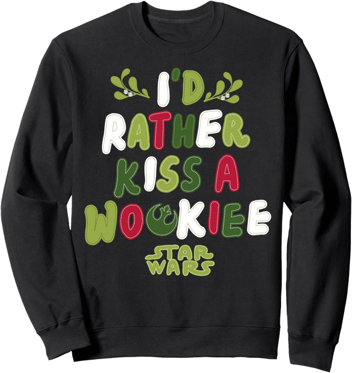 Star Wars Rather Kiss A Wookiee Stitch Christmas Sweatshirt