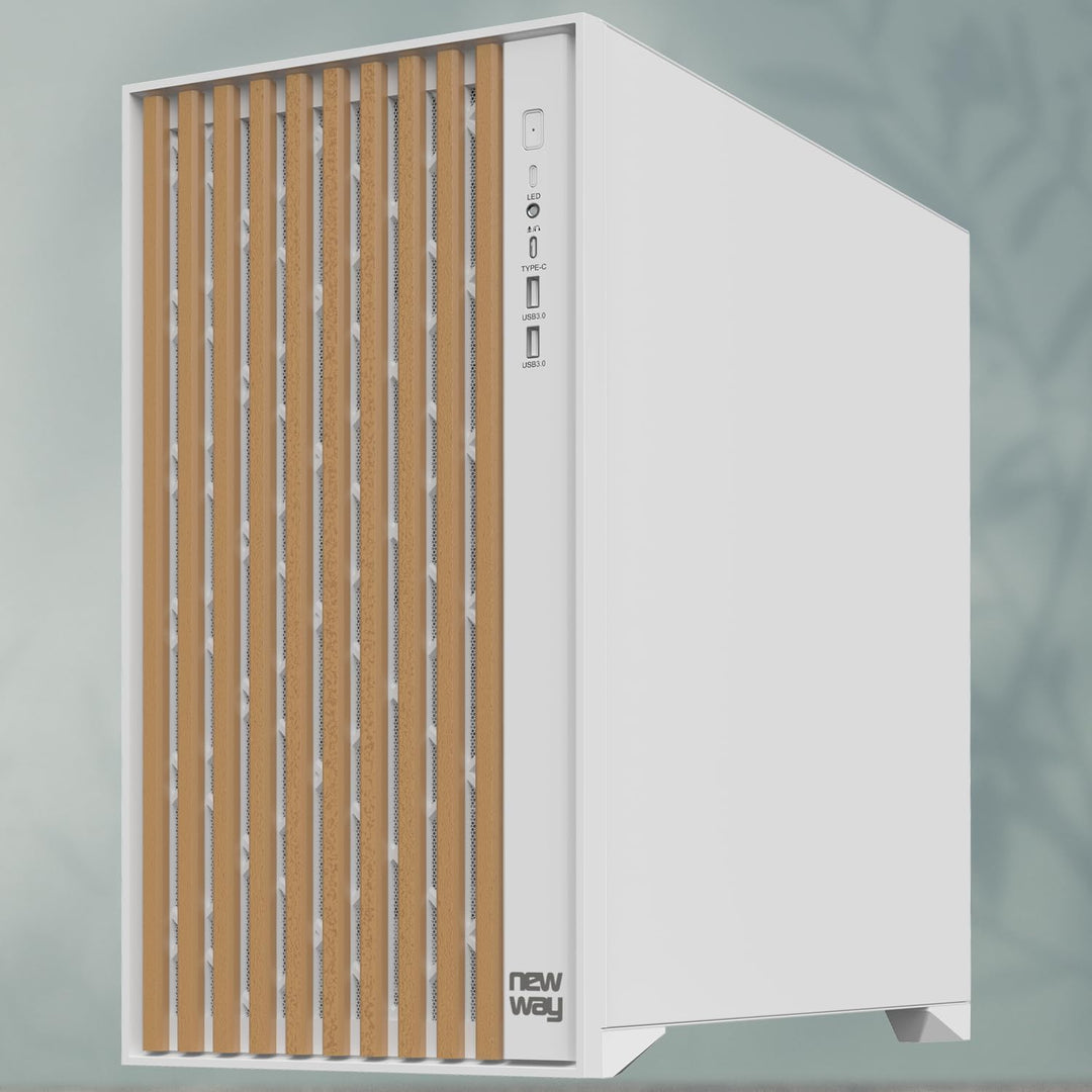 2024 Neu - NW1 PC-Gehäuse aus Holz - Mittlere Tower kompatibel mit ATX/Micro-ATX/ITX – Typ C USB – L