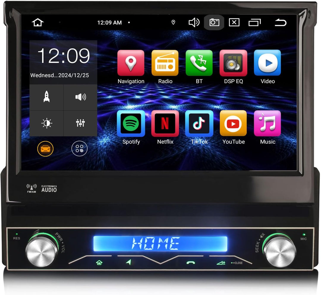 Erisin 8-Kern 4GB RAM 64GB ROM Android 12 Autoradio mit GPS Navigation Unterstützt Kabelloses CarPla