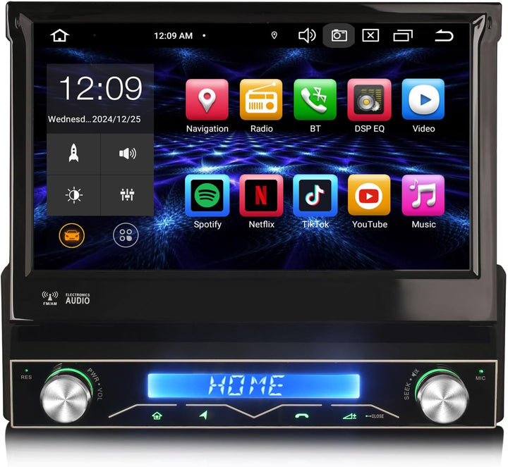 Erisin 8-Kern 4GB RAM 64GB ROM Android 12 Autoradio mit GPS Navigation Unterstützt Kabelloses CarPla