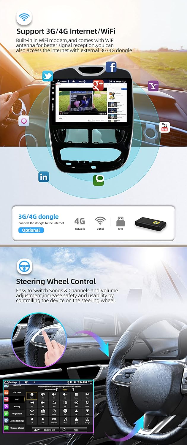 Android 14 Autoradio Octa Core 6GB+128GB mit CarPlay Android Auto DSP Kamera-10.1 Zoll IPS Touchscre