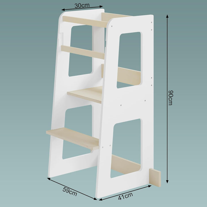 WOLTU Lernturm für Kinder ab 1 Jahr, mit Rausfallschutz, Montessori Learning Tower, Entdeckerturm Kü