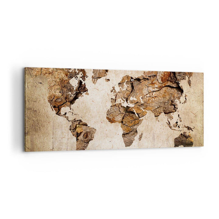 Panorama Bilder auf Leinwand 100x40cm Leinwandbild Karte Welt modern Gross Wanddeko Bild Schlafzimme