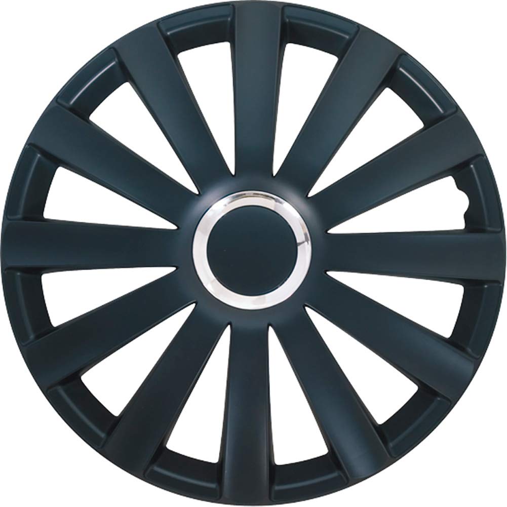AUTO-STYLE Satz Radzierblenden Spyder 17-Zoll Schwarz + Chrom Ringen 17-inch Schwarz + Chrom Ringe,