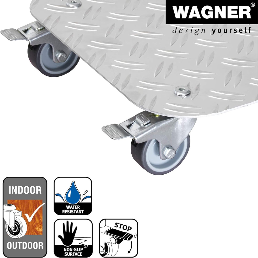 Wagner Pflanzenroller Alaska 29 x 29 x 7,5 cm I Blumenroller für Aussenbereich + Innenbereich I Kübe