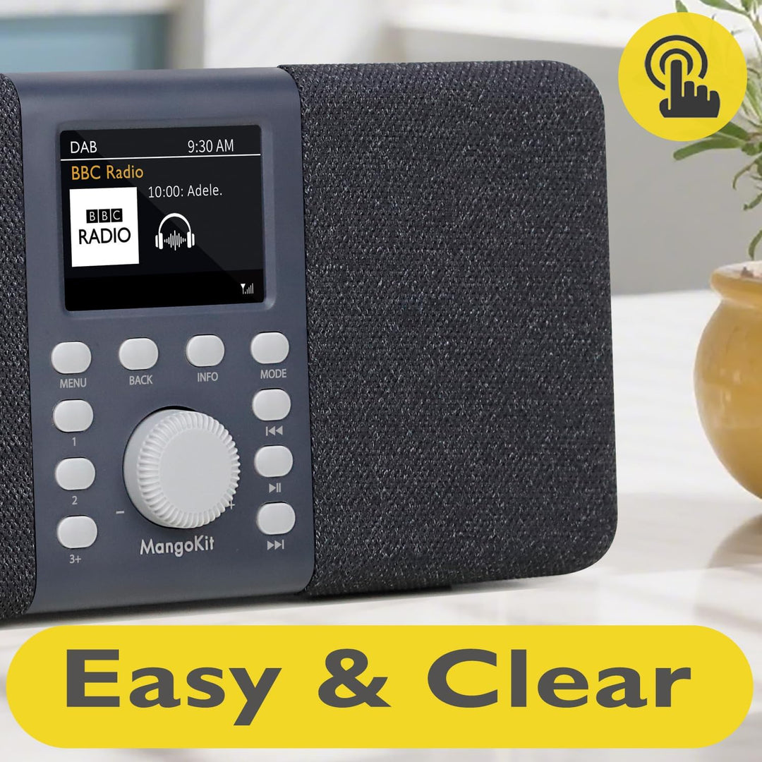 MangoKit MD5 Stereo DAB Radio mit Bluetooth,DAB Plus Radio,Digitalradio,UKW Radio,Tragbares Dab Radi