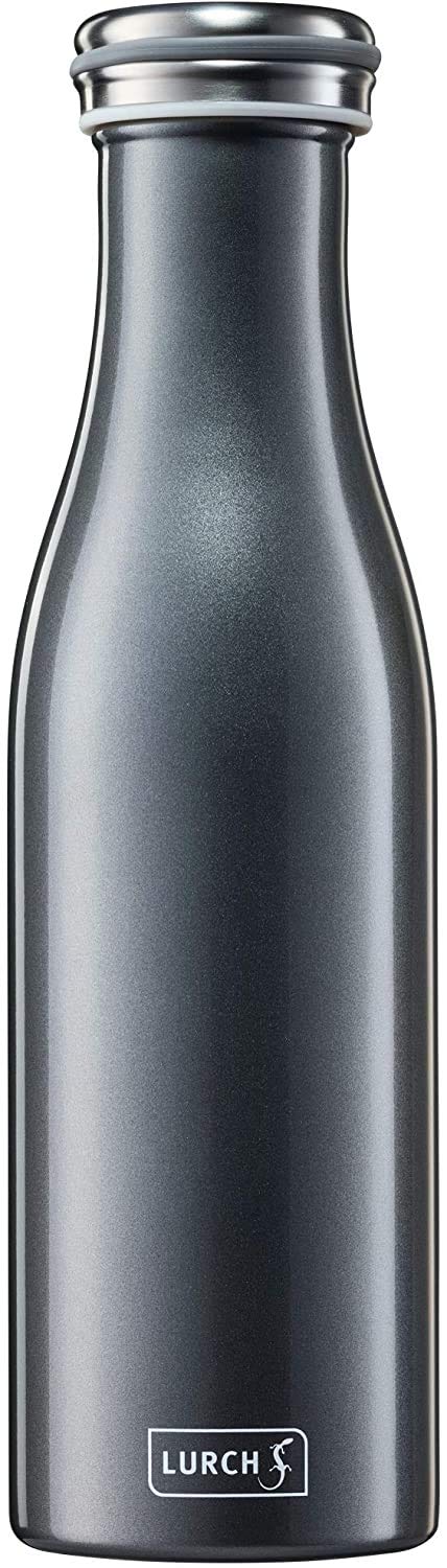 Lurch 240854 Isolierflasche/Thermoflasche für heisse und kalte Getränke aus doppelwandigem Edelstahl
