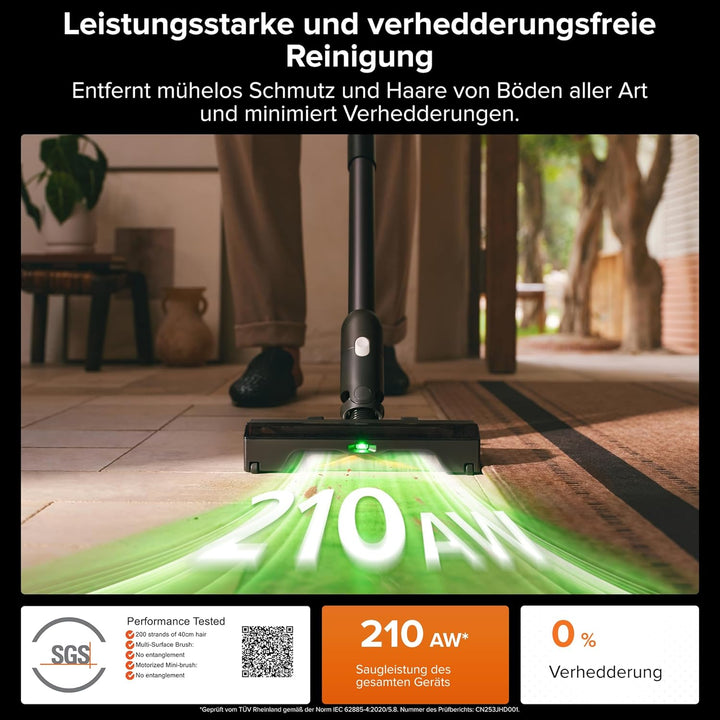 roborock H60 Hub Ultra Akku Staubsauger mit Auto-Entleerungsstation, 210AW Saugleistung für Teppiche