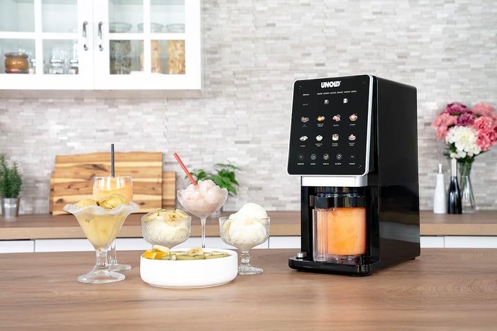 Unold Eismaschine Cream Dream 48805, 3x 500 ml Behälter, 8 Programme, Touchscreen, für Eiscreme, Gel