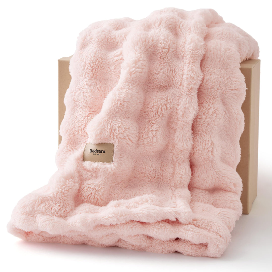 BEDSURE Kuscheldecke Flauschig Bubble Decke - Geschenke für Frauen Sofadecke, Wolldecke & Fleecedeck