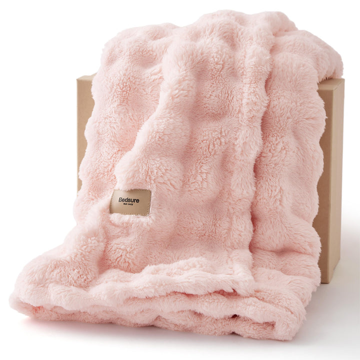 BEDSURE Kuscheldecke Flauschig Bubble Decke - Geschenke für Frauen Sofadecke, Wolldecke & Fleecedeck