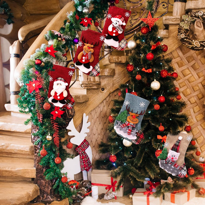 YUTUY Weihnachtsstrumpf Set 8 Stück Set,Gross Nikolausstiefel Nikolausstrümpfe sind Weihnachtsdekora