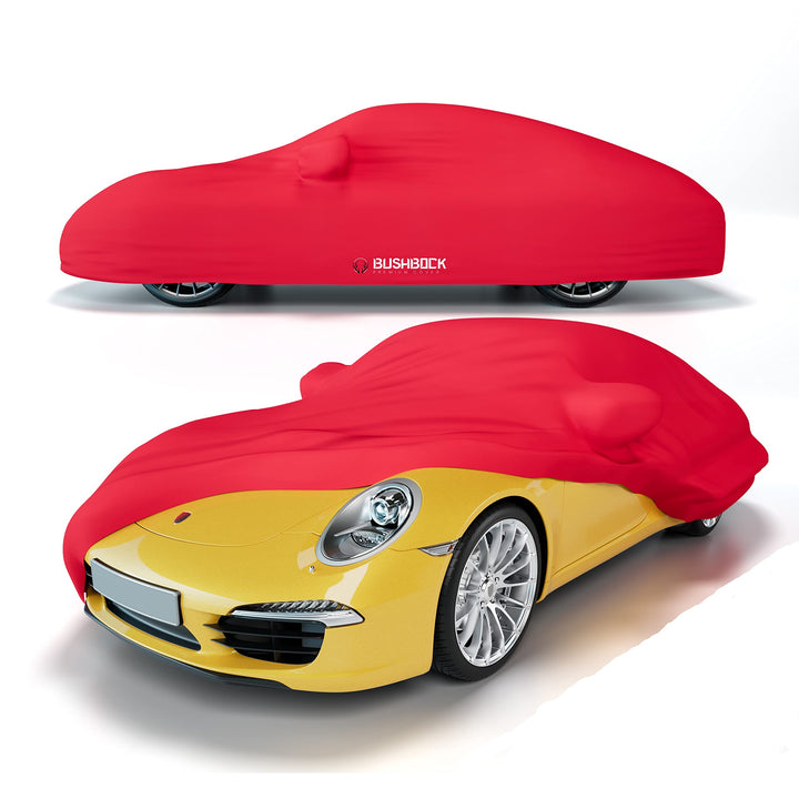 BUSHBOCK® Premium Autoabdeckung Indoor für Porsche o.ä. - Satin Schutzhülle Stoff - Abdeckplane Auto