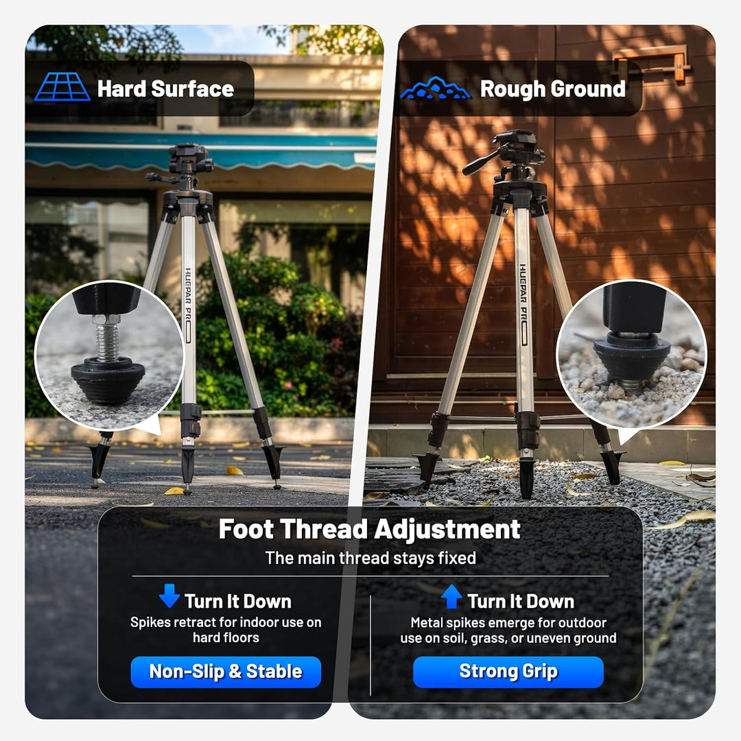 Huepar Pro Hochleistungs Stativ für Laser, 250cm Tripod, Gewinde:1/4”&amp; 5/8" | Innen- und Aussenberei