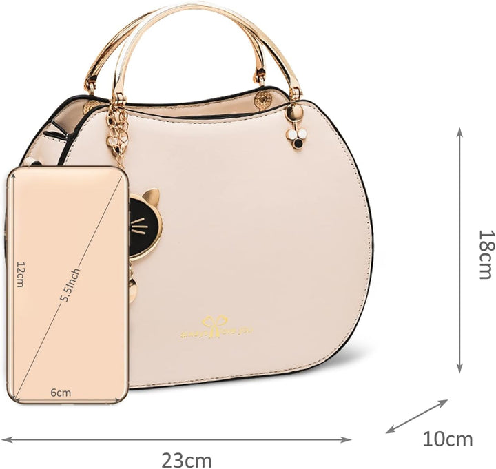 NICOLE & DORIS Runde Umhängetasche Damen Handtasche Klein Tasche Mode Crossbody Bag Damen PU Leder H