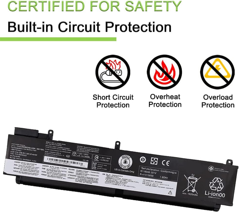 XITAIAN 11.25V/11.4V 24Wh 00HW022 Ersatz Laptop Akku für Lenovo Thinkpad T460s T470s Series Notebook