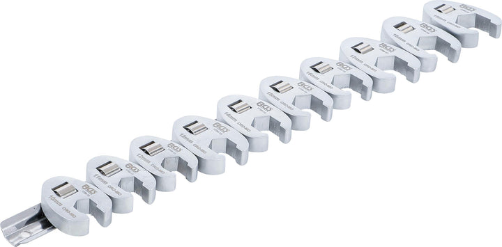 BGS 1756 | Hahnenfussschlüssel-Satz | 10-tlg. | 10 mm (3/8") | SW 10 - 19 mm | Krähenfuss Satz | 10-