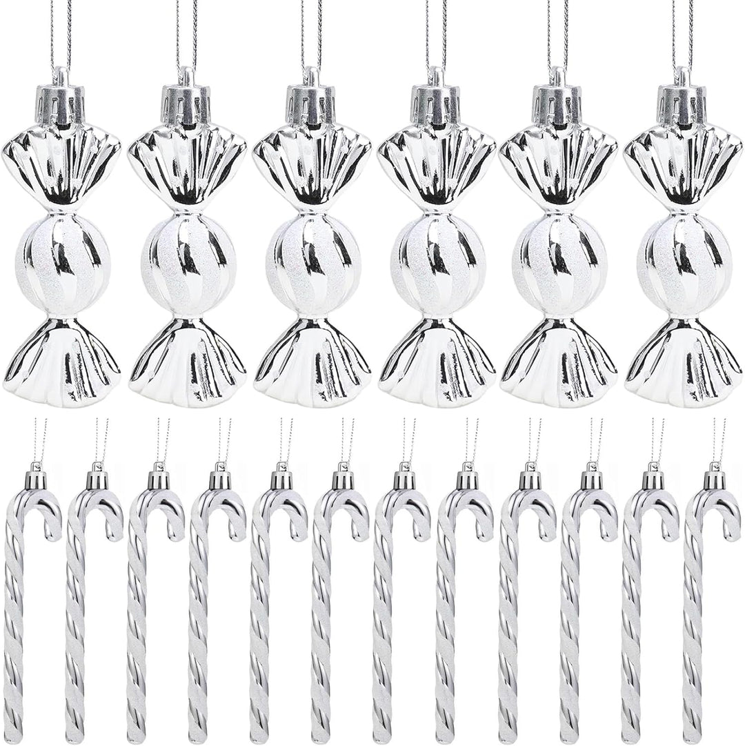 18 Stück Zuckerstangen Weihnachten Deko Weihnachtskugeln Zuckerstangen Deko Glitzer Weihnachtsbaumsc