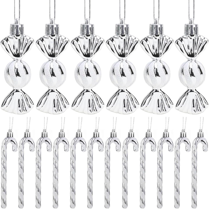 18 Stück Zuckerstangen Weihnachten Deko Weihnachtskugeln Zuckerstangen Deko Glitzer Weihnachtsbaumsc