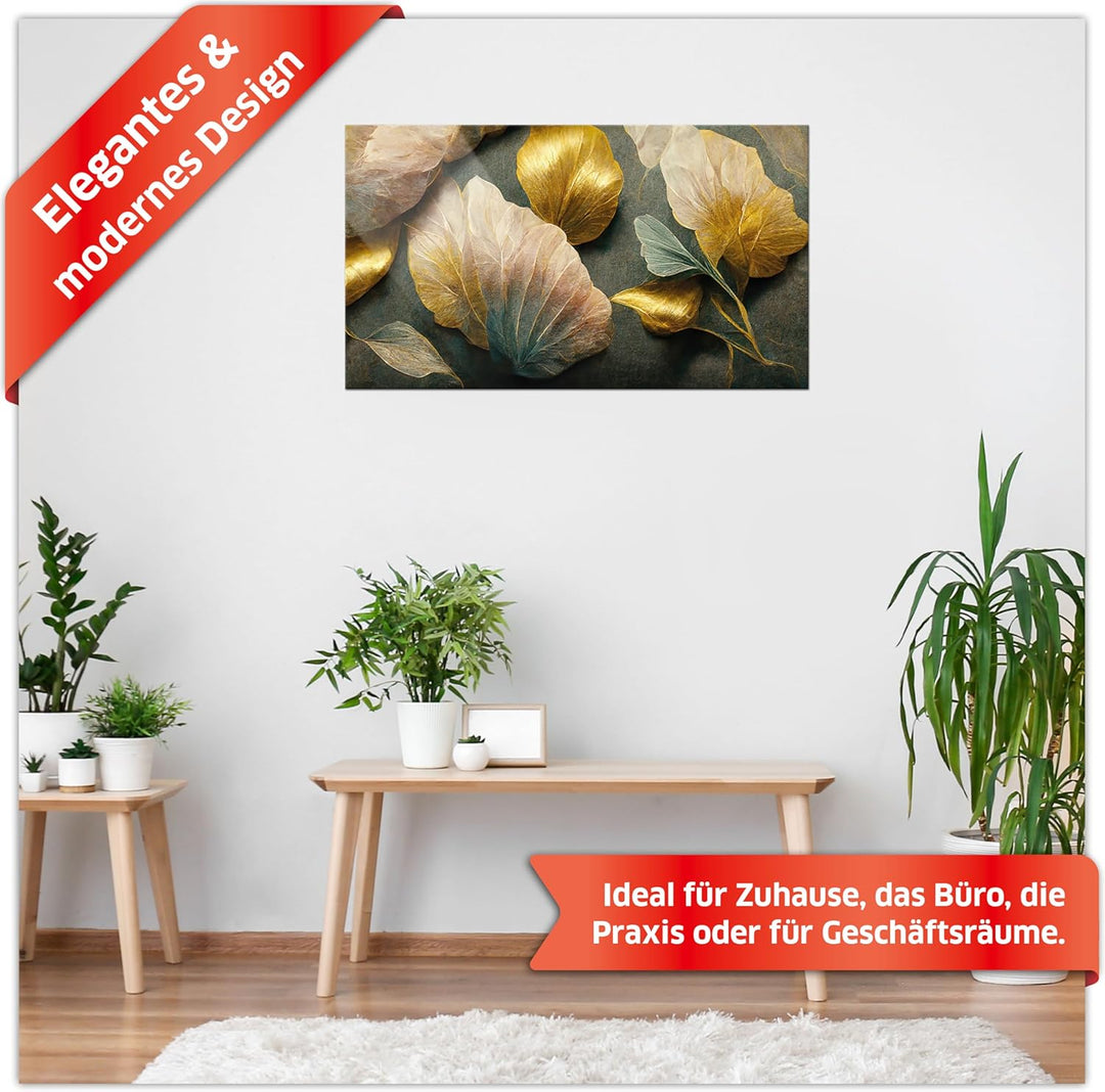 Primus Print - Wandbild Glasbild - Acrylglas Aludibond (Acryl, Blätter 73,5x42 cm) Acryl Blätter, Ac