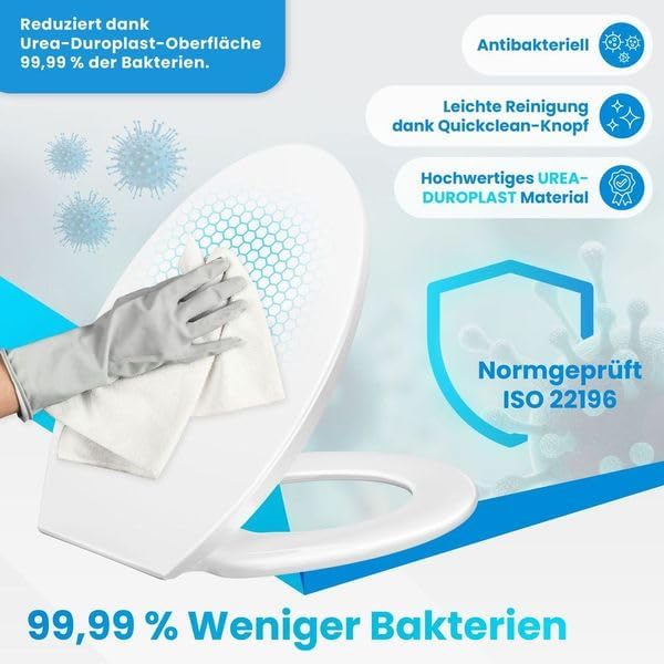 KESSER® WC Sitz mit Absenkautomatik Toilettendeckel Quick-Release-Funktion und Softclose - einfache
