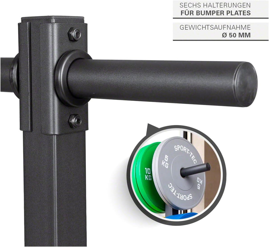 Sport-Tec Bumper Plate Rack für Olympia Scheiben + Stangen LxBxH 73,5x62,5x118,5 cm