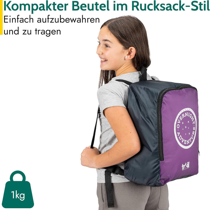 Trail Schlafsack Kinder Mumienschlafsack als Schlafsack 3 Jahreszeiten für Camping – 300gsm – für Ju