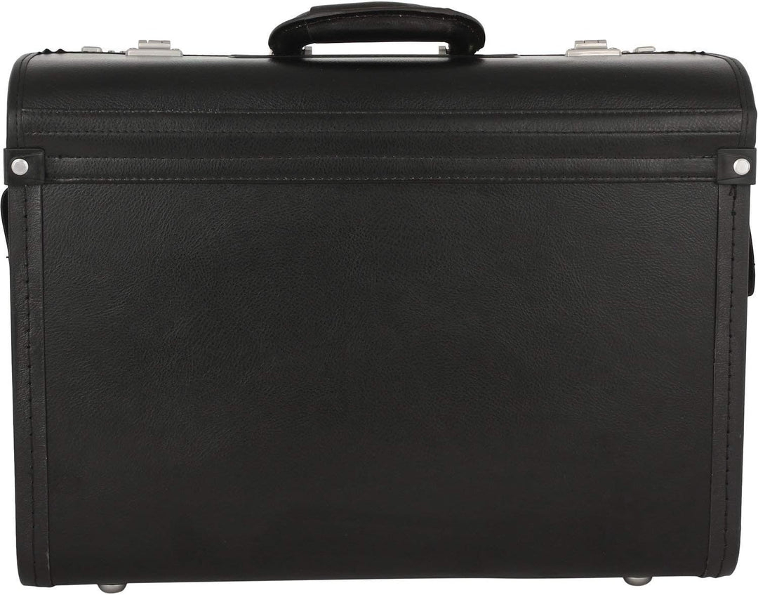 Pilotenkoffer Bowatex Aktenkoffer Business Koffer 25 L Schwarz Leder 46 x34x22cm