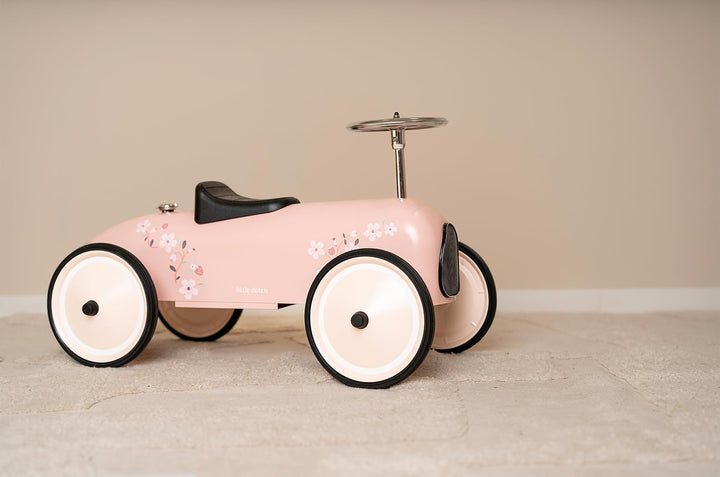 Little Dutch Retro Rutschfahrzeug Auto mit Lenkrad - rosa