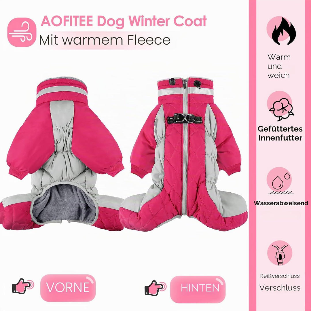 AOFITEE Winteroverall für Hunde - Wasserdichter Hundemantel für Kleine Hunde mit Beinen, Winter Warm