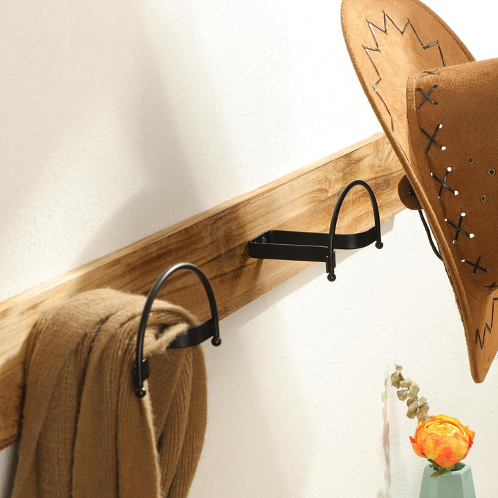 Taozun Cowboyhut-Halter, 4 Packungen Cowboyhuthalter, Hutaufhänger, Wandhalterung, schwarze Huthaken