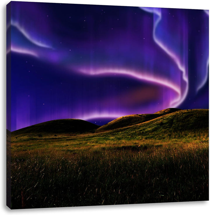 phantastisches Polarlicht, Format: 70x70 auf Leinwand, XXL riesige Bilder fertig gerahmt mit Keilrah