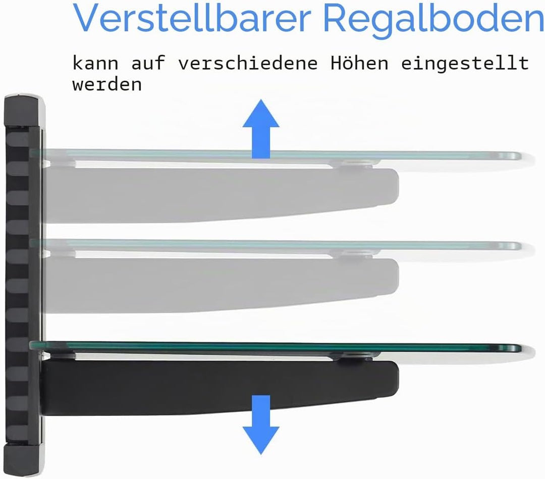 suptek Single Floating Regal Multimedia Wandregal TV Rack Wandhalterung Mit Verstärktem Gehärtetem G