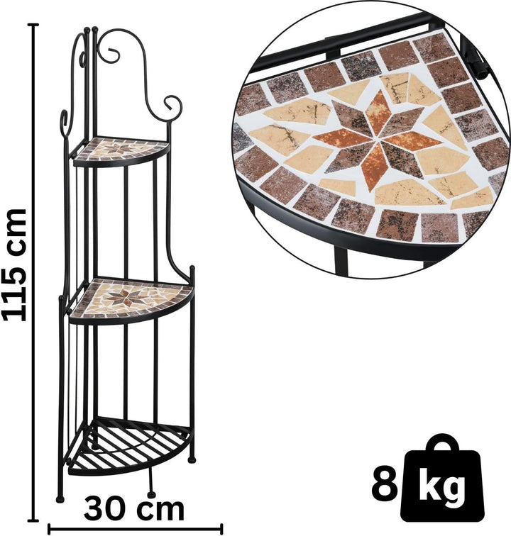 Kleines Eckregal stehend 115cm Pflanzenständer Outdoor Pflanzenregal Balkon Blumenregal Indoor Blume